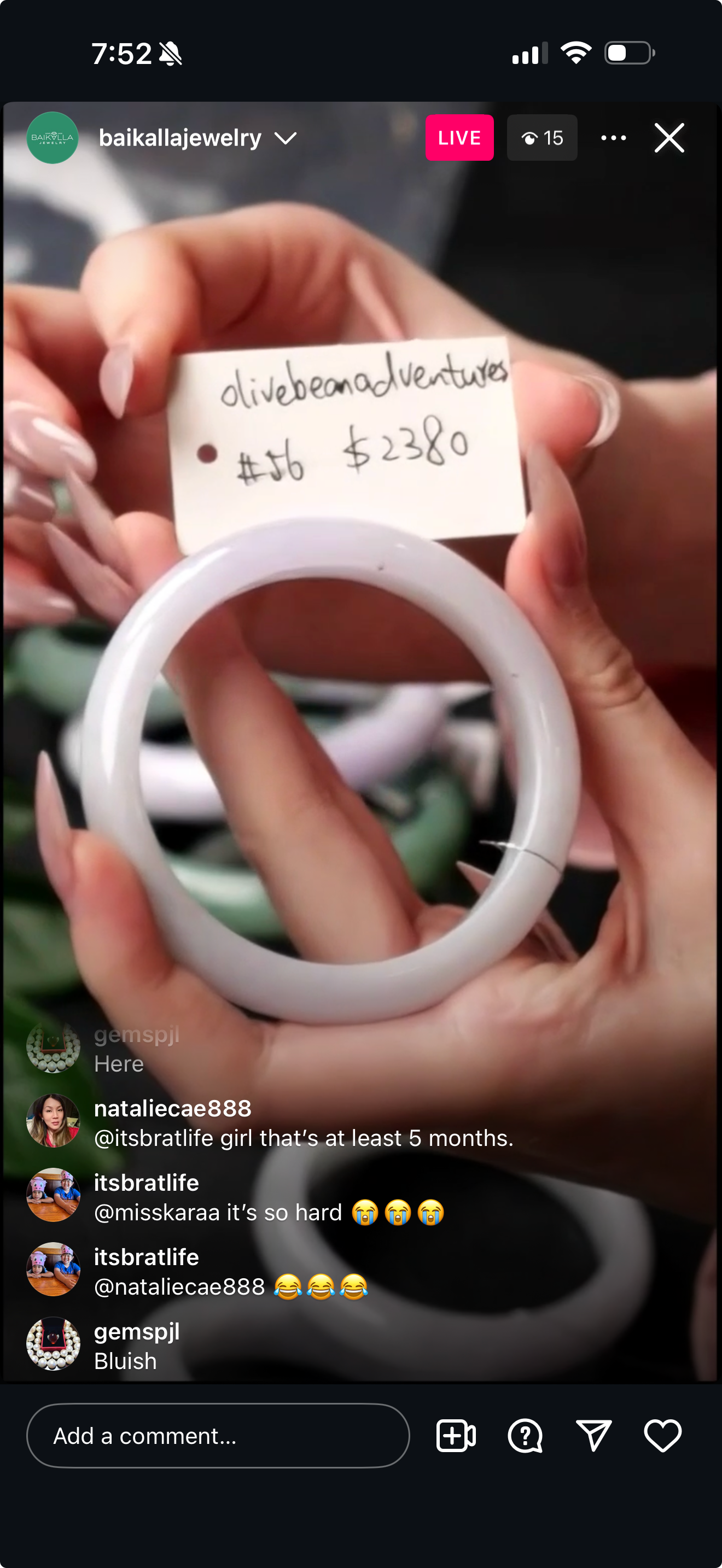 Live "Natural Light Lavender Jadeite Jade Bangle" (06/14/25)