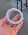 High End Smooth Lavender With SaJin Spots Natural Traditional Round Jadeite Jade Bangle (01/23/26)