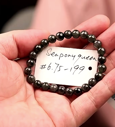 "Live" Natural WuJi Jadeite Jade Raw Jade WuJi Beads Bracelet (08/10/26)