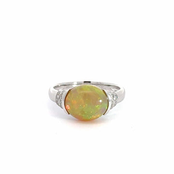 Baikalla Jewelry Gold Opal Ring Baikalla™ "Charlotte" 18K Gold Ethiopian Opal Ring