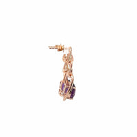 Baikalla Jewelry Silver Gemstones Earrings Amethyst Baikalla™ 18k Rose Gold Amethyst and Diamond Dangle Earrings