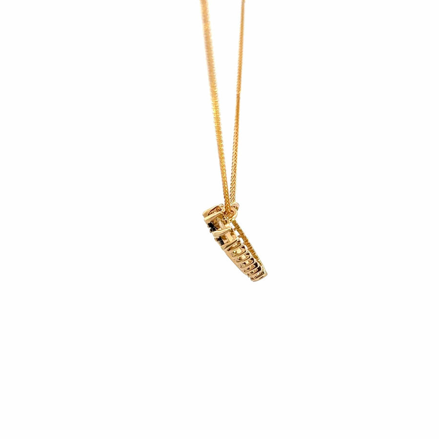 Baikalla Jewelry Gemstone Pendant Necklace 14k Yellow Gold Sapphire and Diamond Heart Pendant Necklace