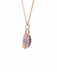 Baikalla Jewelry Gemstone Pendant Necklace 14k Rose Gold Genuine Amethyst Pendant Necklace