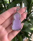 "Live" 18kw Gold Natural Lavender Jadeite Jade Guan Yin Pendant W/ Natural Diamonds" (07/01/25)