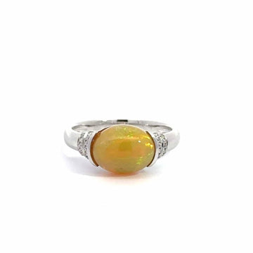 Baikalla Jewelry Gold Opal Ring Baikalla "Charlotte" 18K Gold Ethiopian Opal Ring