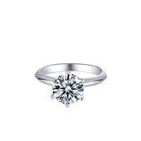 Baikalla Sterling Silver Moissanite Ring Baikalla™ "Luna" Sterling Silver Moissanite Luxury 3 CT 6 Prong Promise Ring