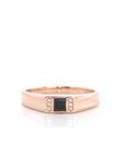 Baikalla Jewelry Gold Jadeite Jade Ring Baikalla™ "Classic Princess cut"Genuine Burmese Emerald Cut Black Jadeite Jade Engagement Ring