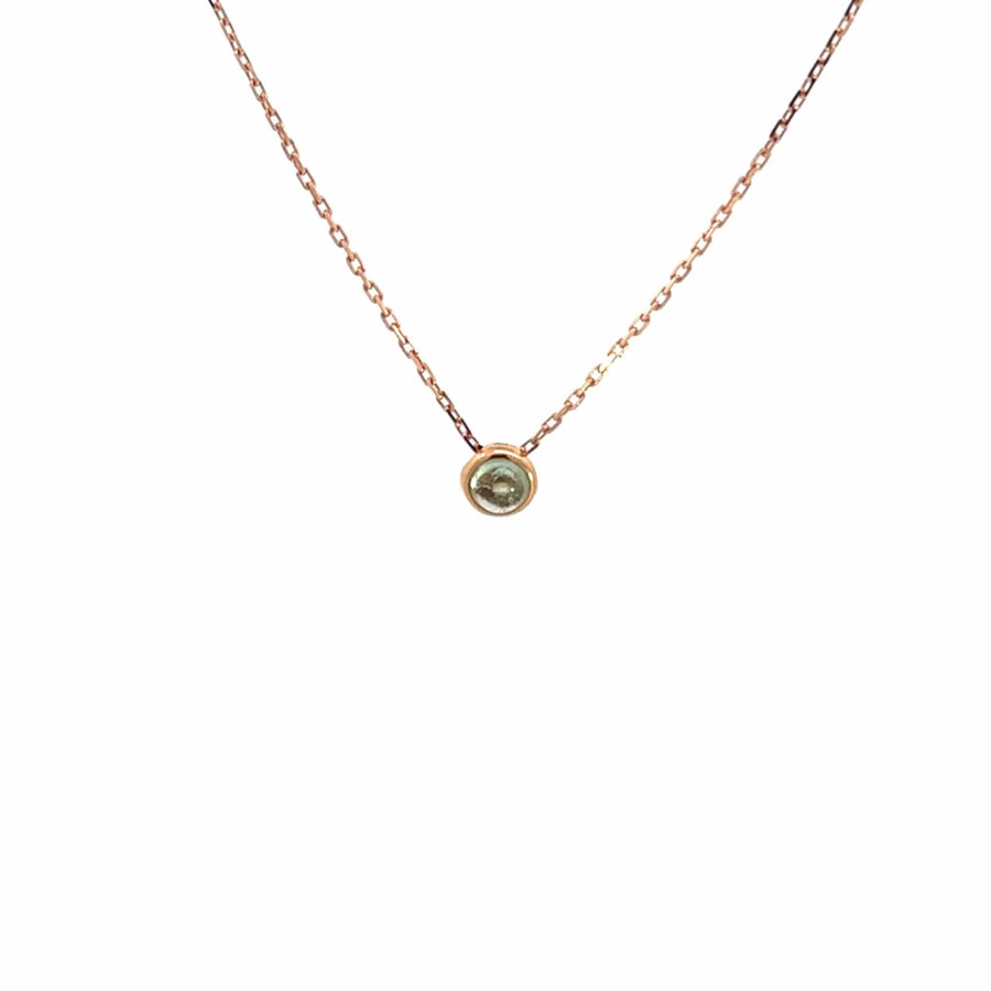 Baikalla Jewelry Gemstone Pendant Necklace Baikalla 18K Rose Gold Round Tourmaline Pendant Necklace