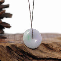 Baikalla Jewelry Jade Pendant Necklace Baikalla "Good Luck Button" Necklace Lavender Jadeite Jade Lucky Ping An Kou Pendant