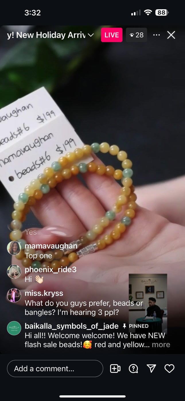 Baikalla IG Live " Burmese Natural Jadeite Jade Yellow/Red Bead Bracelet" (Live Pick) (12/03/24)