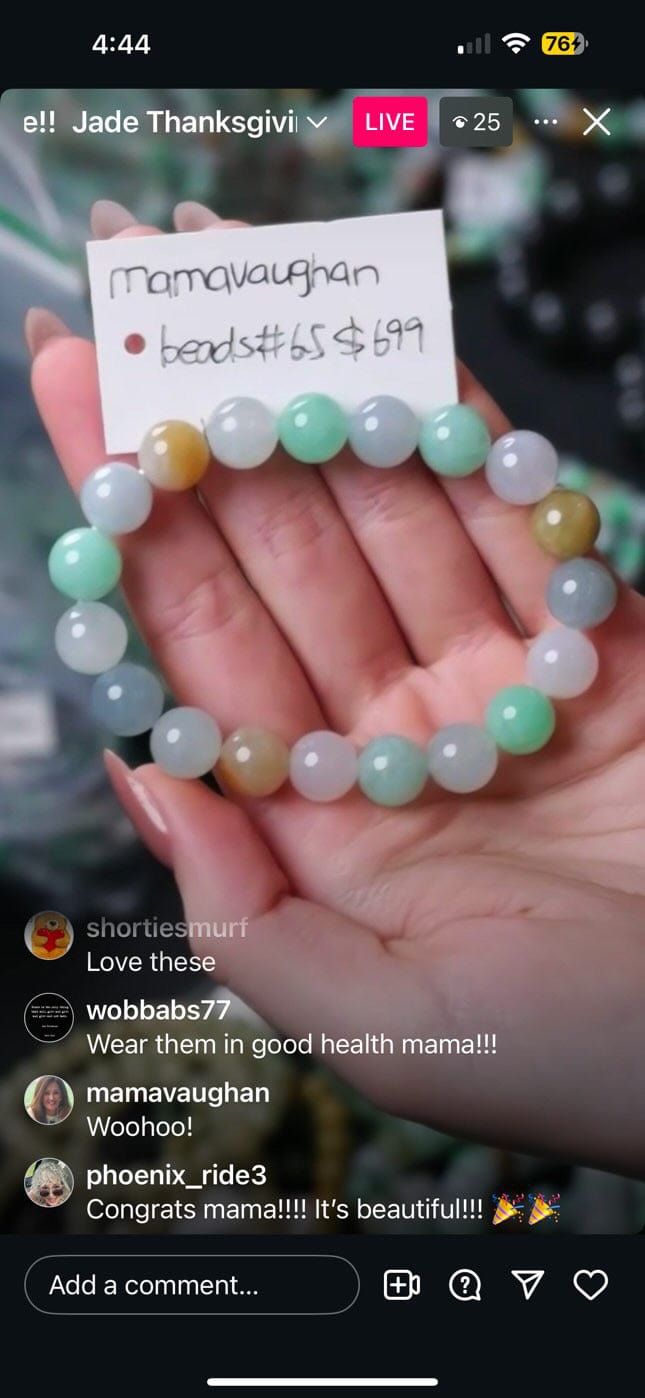 Baikalla IG Live " Burmese Natural Jadeite Jade Multi Color Bead Bracelet" (Live Pick) (12/03/24)