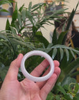Baikalla Light Lavender Jadeite Jade "Half Round" Bangle Bracelet (55.7mm) 
