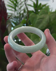 Baikalla "Half Round" Apple Green Jade Bangle Bracelet (56.83mm) 