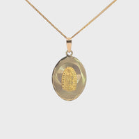 Baikalla 14k Yellow Gold Diamond Cut Lady Of Guadalupe Pendant Necklace
