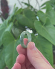 Baikalla Icy Oil-Green Burmese Jadeite Jade Traditional Ring 