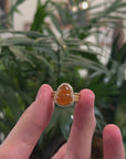 Baikalla "Hulu" 18k Yellow Gold Brown Honey-Yellow Jadeite Jade Ring W/ Diamonds 
