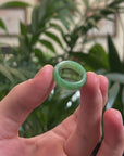 Baikalla Vibrant Apple-Green Burmese Jadeite Jade Traditional Ring 
