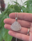 Genuine Ice Jadeite Jade Buddha Pendant Necklace