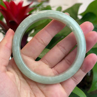 Baikalla™ "Classic Bangle" Genuine Burmese Green Jadeite Jade Bangle Bracelet (62.55mm) #T224