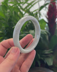 Baikalla "Half Round" Light Lavender Jadeite Jade Bangle Bracelet (62.5 mm) 