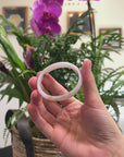 Baikalla Light Lavender W/ SaJin(Golden Dust) Jadeite Jade Oval "Half Round" Bangle Bracelet (53mm) 