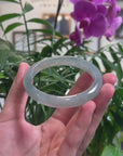Baikalla Icy Light Oil-Green Jadeite Jade Oval Bangle (61.3mm) 