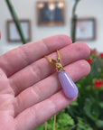 Baikalla Natural Vixen Lavender Jadeite Jade Pendant W/ 18ky Gold "Bunny" Bail