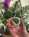 Baikalla Multi-Colored Jadeite Jade "Half Round" Bangle Bracelet (53.9mm) 