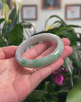 Baikalla Natural Rich Green & Lavender Jadeite Jade Bangle Bracelet (58.66mm) 