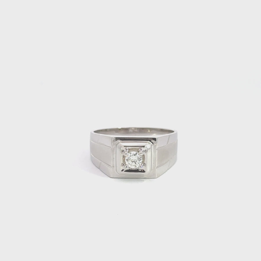 18k White Gold Men's Diamond Band Ring