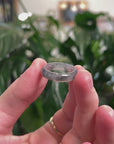 Baikalla Natural Icy Black Wuji Jadeite Jade Traditional Ring 