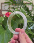 Baikalla "Half Round" High-End Icy Jadeite Jade Bangle Bracelet (55.7mm) 