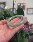 Baikalla Natural Forest Green Jadeite Jade "Petite Traditional Round" Bangle Bracelet (55.6mm) 