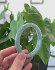 Baikalla "Half Round" Blue-Green Jadeite Jade Bangle Bracelet (63.50 mm) 