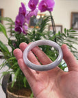 Baikalla Lavender & Grey Wuji Jadeite Jade "Half Round" Bangle Bracelet (61.2mm) 