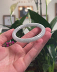 Baikalla Natural Light Blue-Green Jadeite Jade "Traditional Round" Bangle Bracelet (54.8mm) 