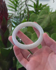 Baikalla "Half Round" Light Lavender Jadeite Jade Bangle Bracelet (54.8 mm) 