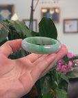 High-End Natural Vibrant Apple-Green Jadeite Jade "Half Round" Bangle Bracelet (56.8mm) 