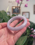 Baikalla Natural Light Lavender Jadeite Jade "Half Round" Bangle Bracelet (56.2mm) 