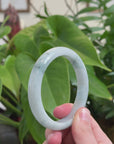 Baikalla™ "Classic Bangle" Genuine Jadeite Jade Lavender Green Bangle Bracelet (62.3mm)