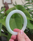 Natural Burmese Apple Green Jadeite Jade Traditional Full Round Bangle Bracelet (54.5 mm) 