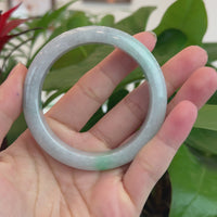 Baikalla™ "Classic Bangle" Genuine Burmese Green Jadeite Jade Bangle Bracelet (55.06mm) #T211