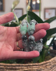 Baikalla Natural Apple-Green & Black Wuji Jadeite Jade "Dragon" Bead Bracelet