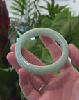 Baikalla "Half Round" Green Jade Bangle Bracelet (54.61mm) 