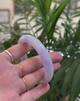 Baikalla "Half Round" White-Lavender Jadeite Jade Bangle (56.5mm) 