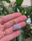 Baikalla 18K Yellow Gold "Lotus Flower" Natural  Lavender Jadeite Jade Pendant