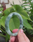 Burmese High-end Ice blue green Jadeite Jade Bangle Bracelet (59 mm) T752