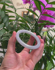 Baikalla Light Icy Lavender "Traditional Round" Jadeite Jade Bangle Bracelet (56mm) 