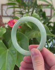 Natural Burmese Green Jadeite Jade Traditional Round Bangle Bracelet (54.6mm) 