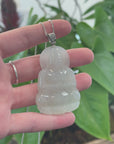 Genuine Burmese Blue Jadeite Jade Guanyin Necklace
